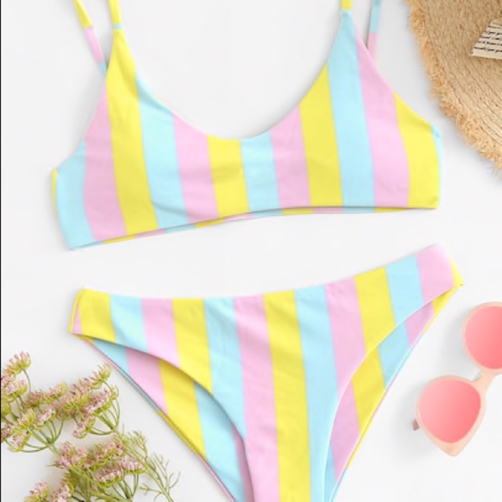 Brand new striped bikini set